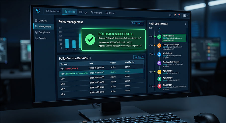 waf-policy-version-rollback-audit WAF 安全政策版本管理與一鍵回滾稽核畫面