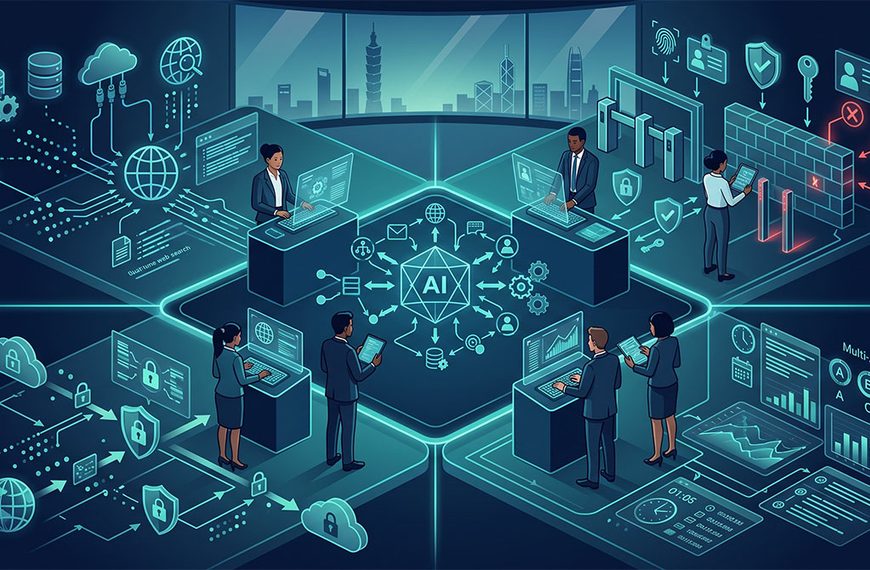 企業導入 AI Agent 與 Multi-Agent 的 4 個資安治理邊界示意圖
