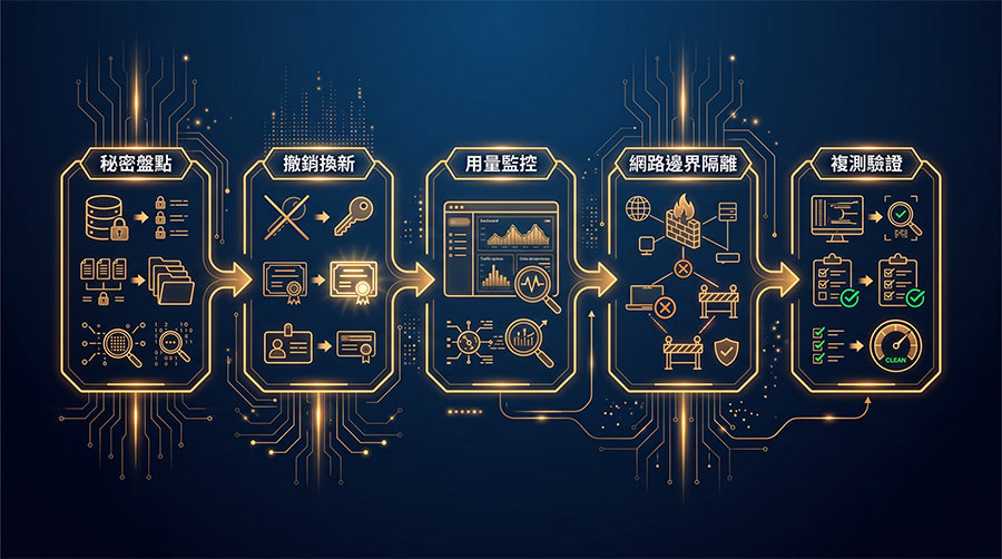 api-key-incident-response-workflow 企業 API 金鑰與資料庫憑證 5 大應變處置流程