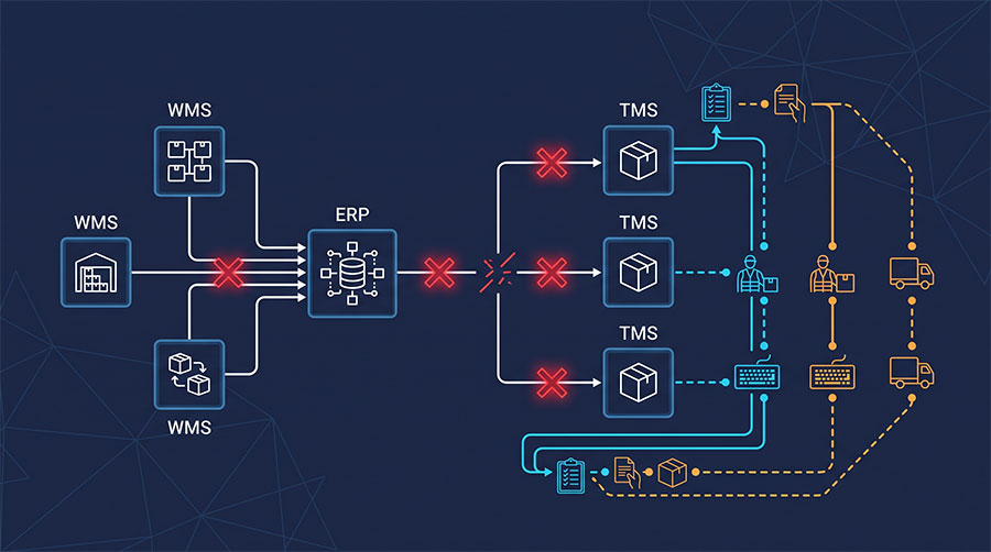 erp-wms-offline-contingency-flow ERP訂單系統與倉儲物流離線備援流程架構圖
