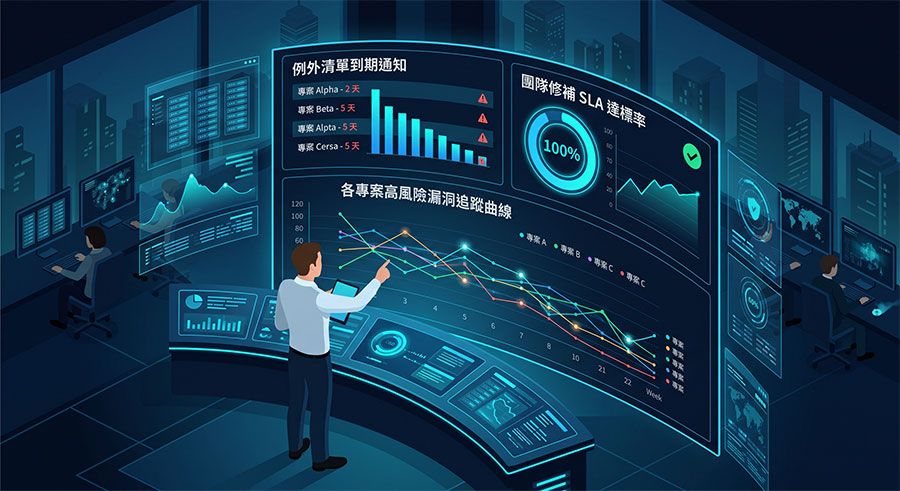 資安主管檢視 SAST 弱點例外到期與治理儀表板